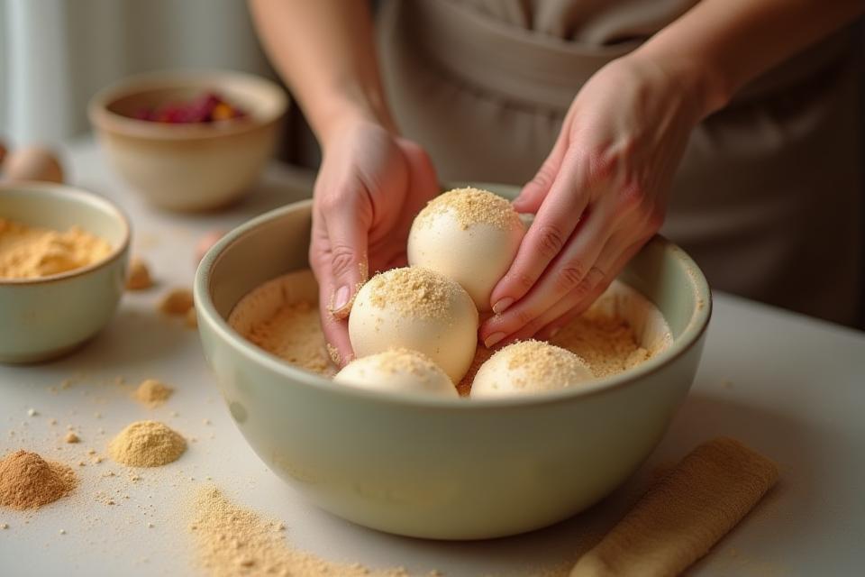 Hands crafting bath bombs with natural ingredients